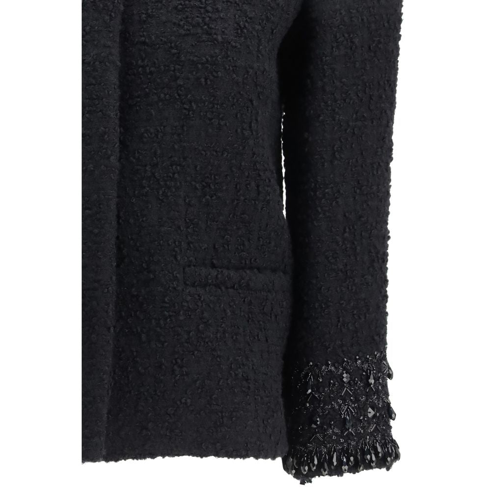 Valentino Black Fleece Wool Coat Valentino