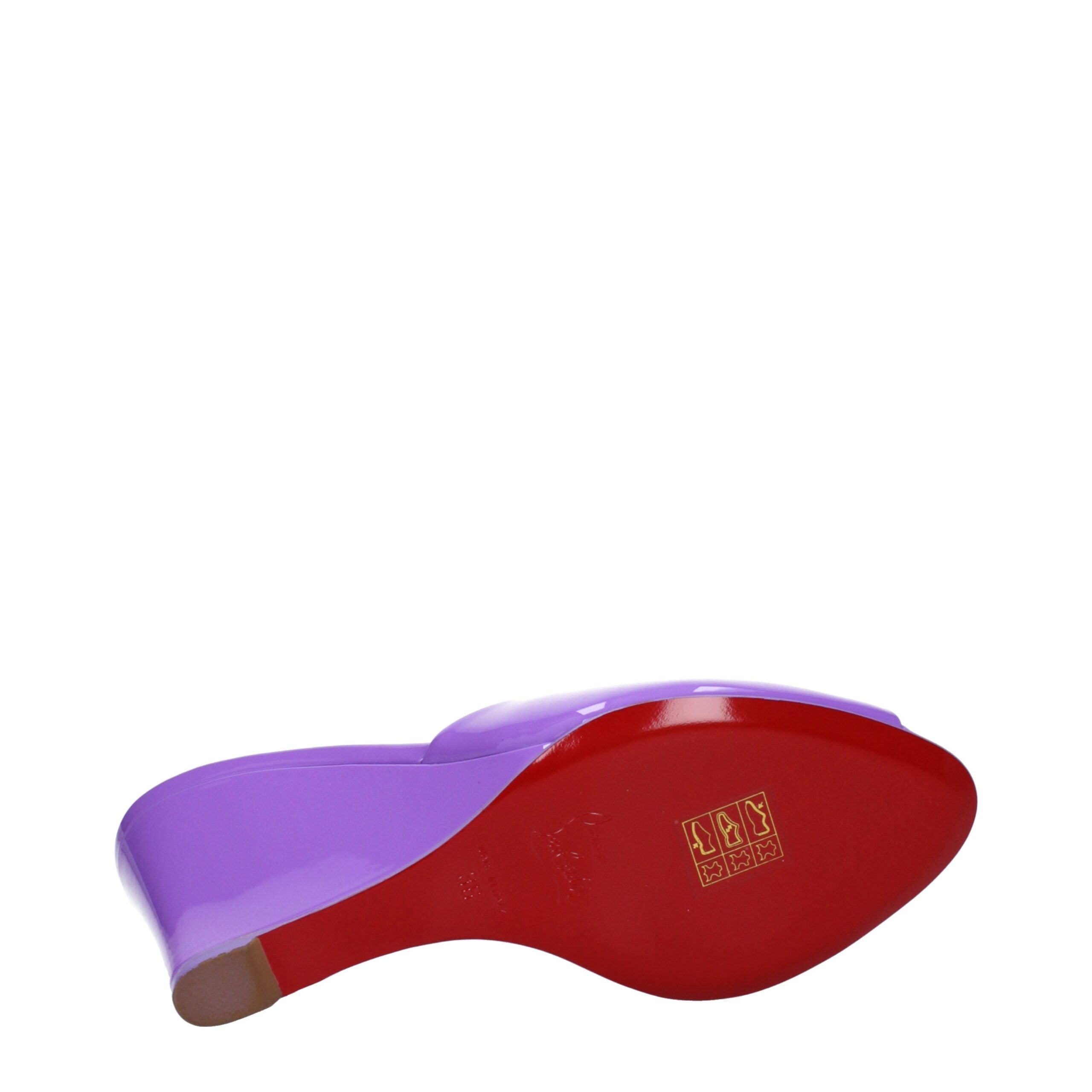 Christian Louboutin Purple Leather Wedge Sandals Christian Louboutin
