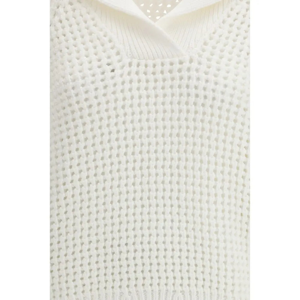 Brunello Cucinelli White Cotton Sweatshirt Brunello Cucinelli