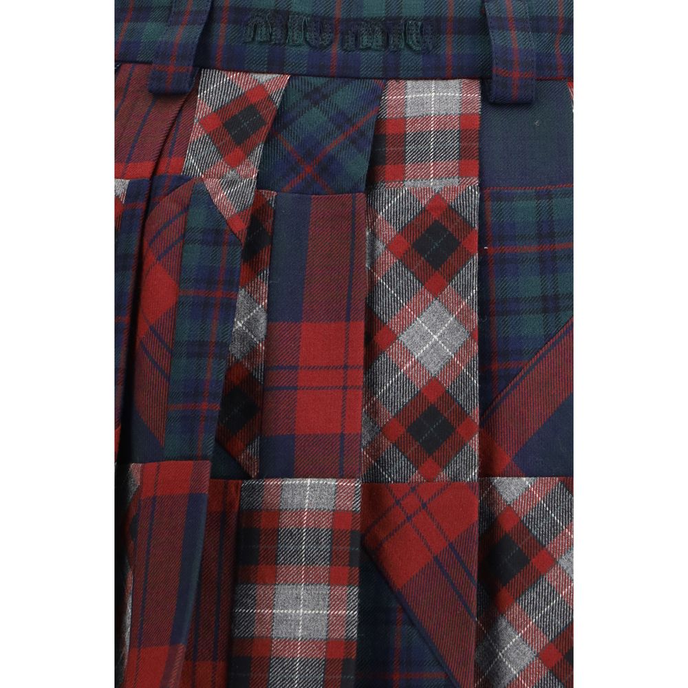Miu Miu Multicolor Wool Mini Skirt Miu Miu