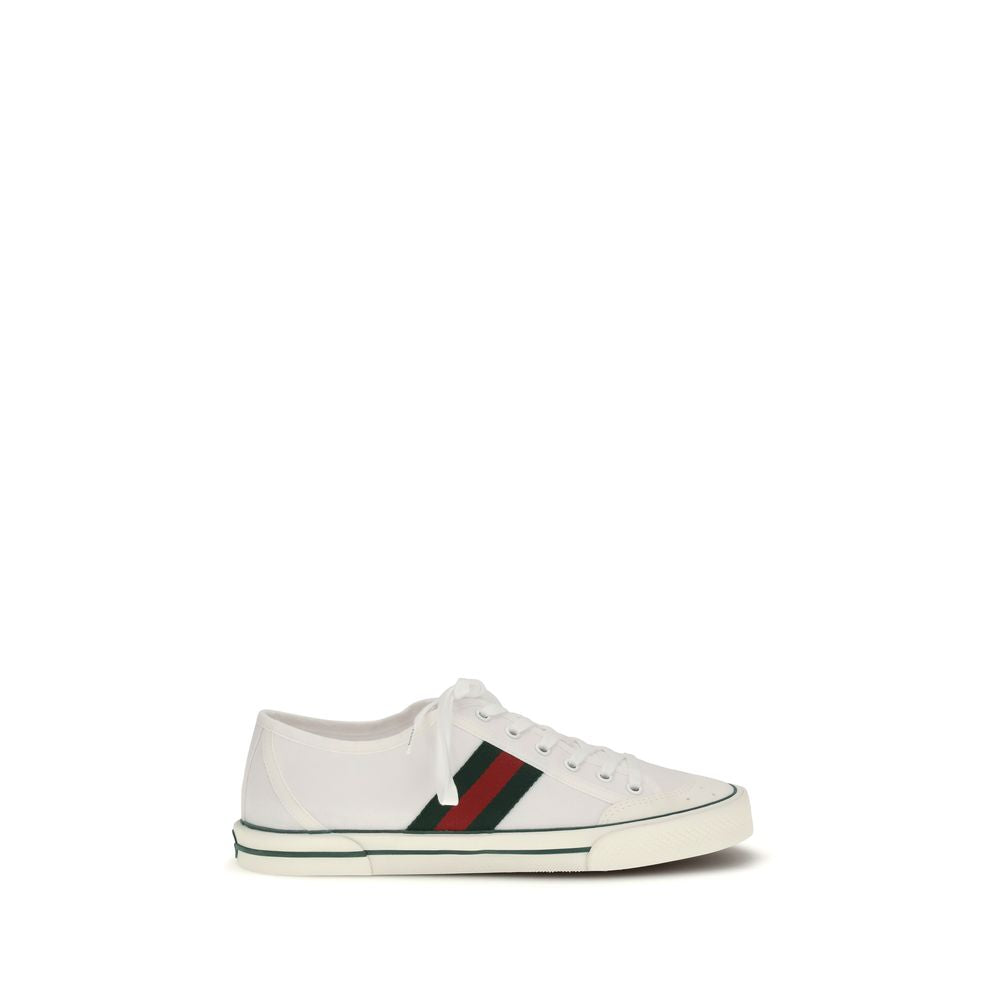Gucci White Cotton Low Top Sneakers Gucci