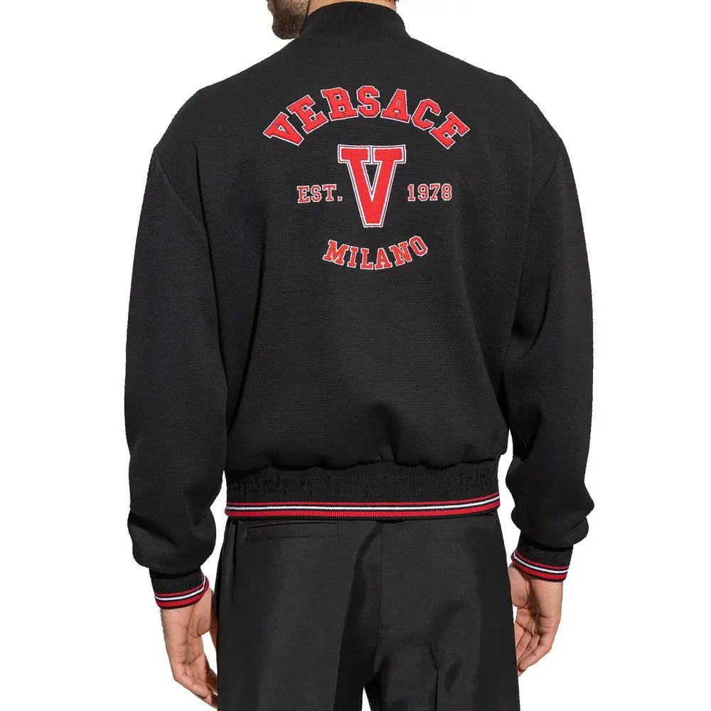Versace Black Virgin Wool Bomber Versace