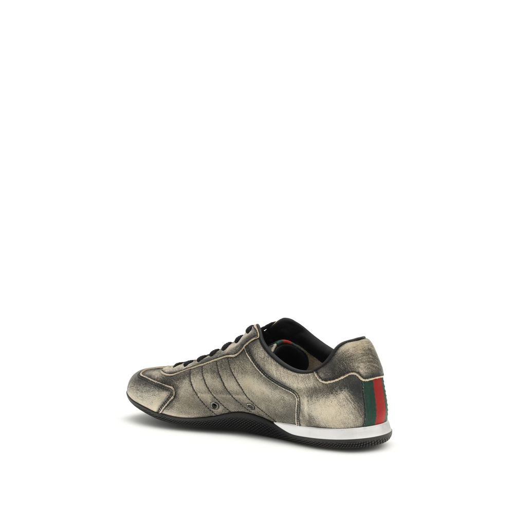 Gucci Black Calf Leather Bos Taurus Low Top Sneakers Gucci