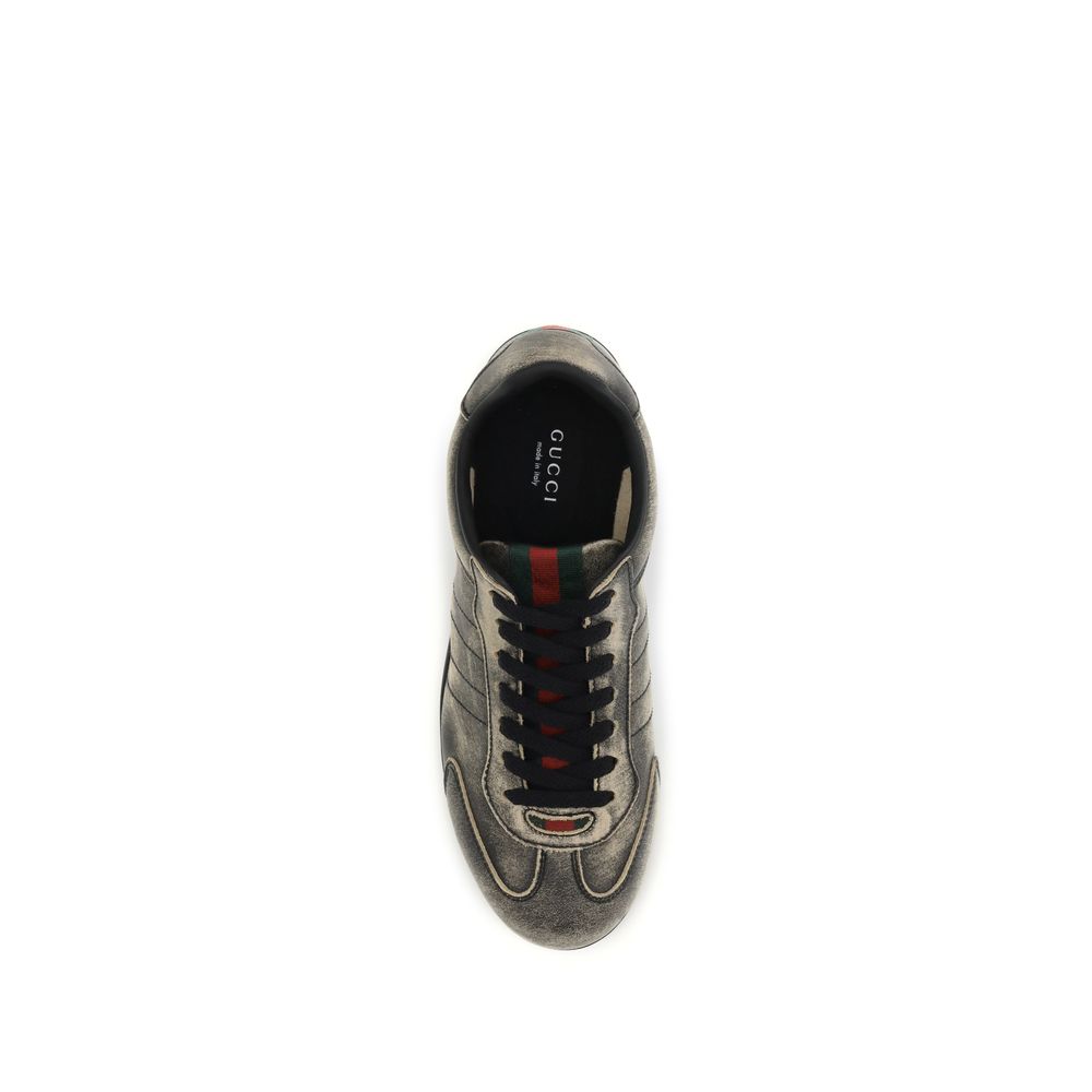 Gucci Black Calf Leather Bos Taurus Low Top Sneakers Gucci