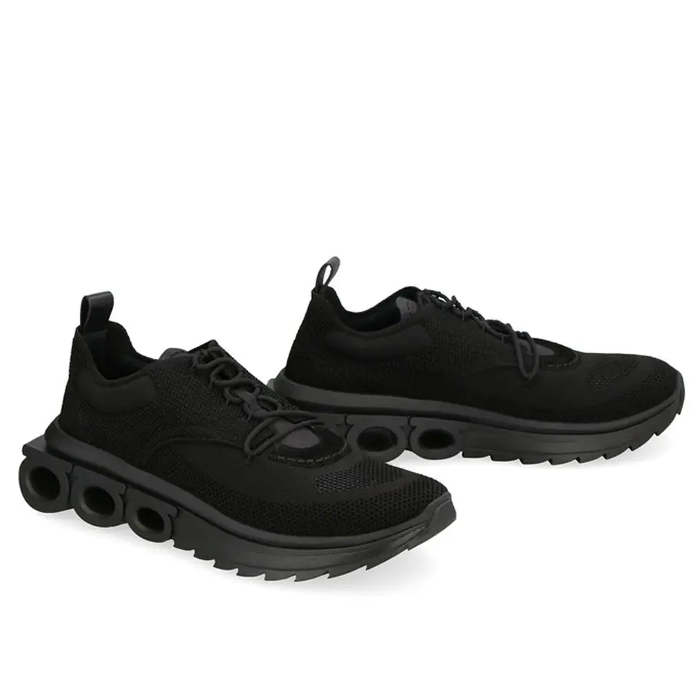 Salvatore Ferragamo Black Fabric Athletic Sneakers Salvatore Ferragamo