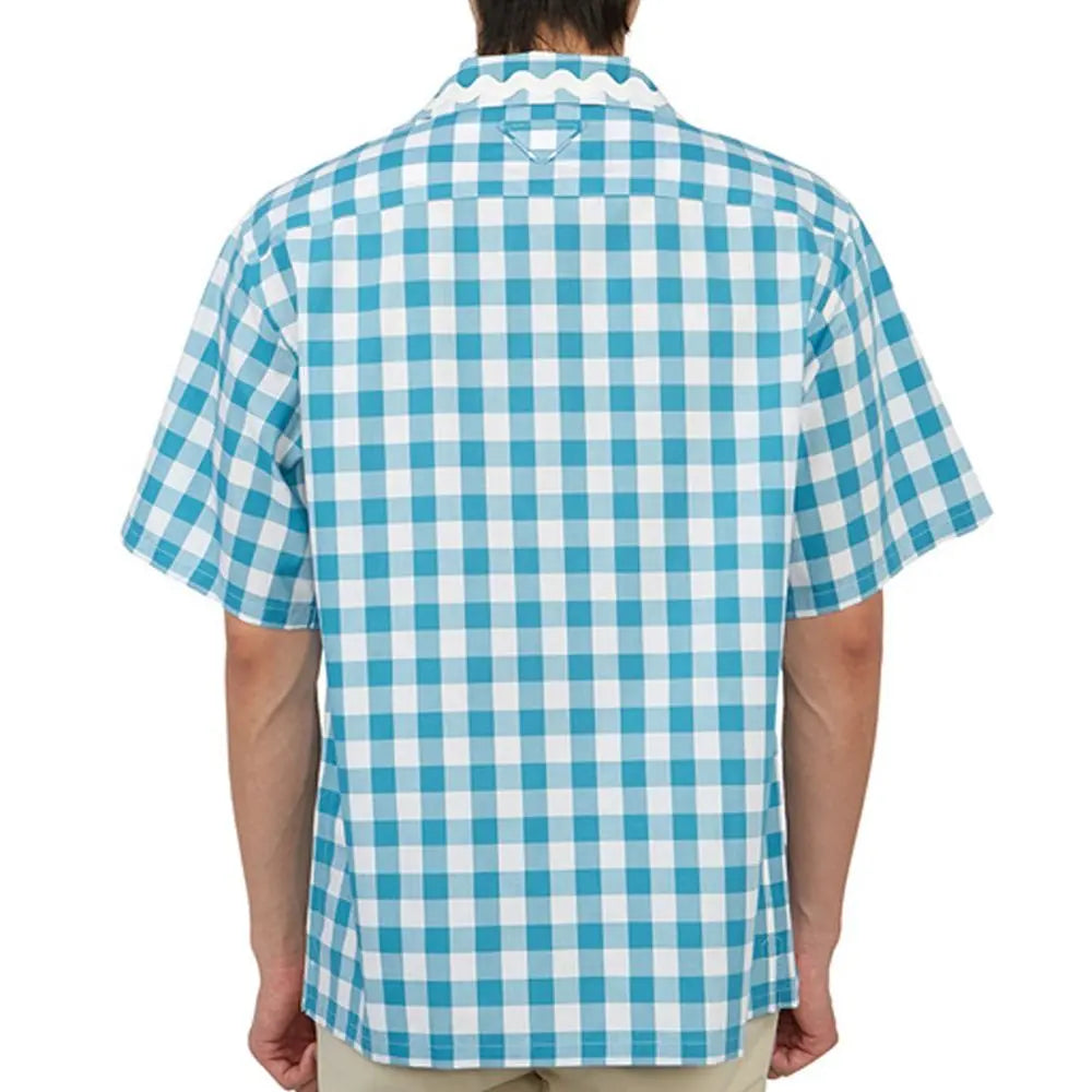 Prada Blue Cotton Pattern Shirt Prada