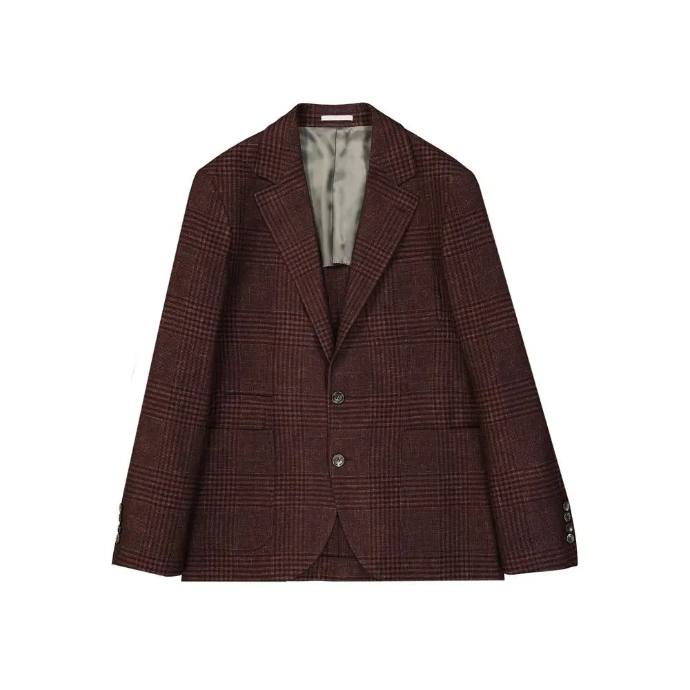 Brunello Cucinelli Multicolor Wool Coat Brunello Cucinelli