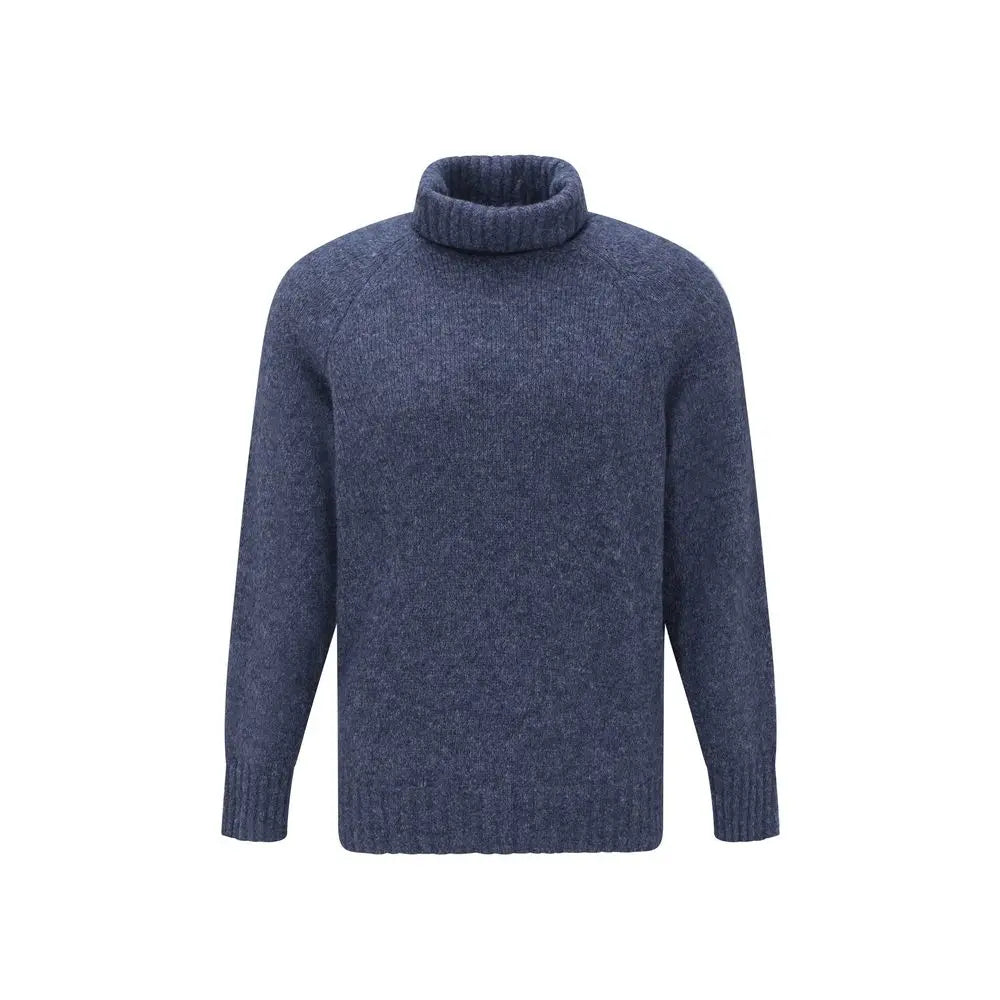 Brunello Cucinelli Blue Alpaca Leather Turtleneck Brunello Cucinelli