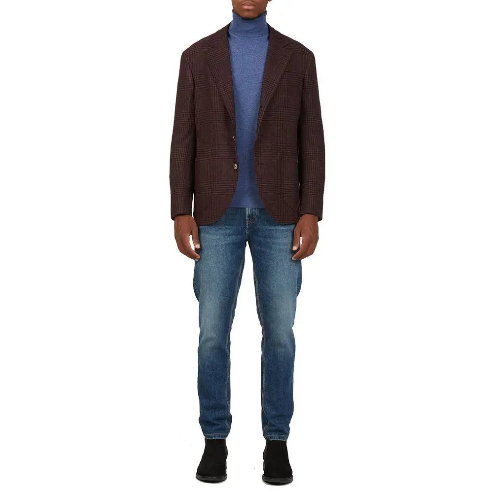 Brunello Cucinelli Multicolor Wool Coat Brunello Cucinelli