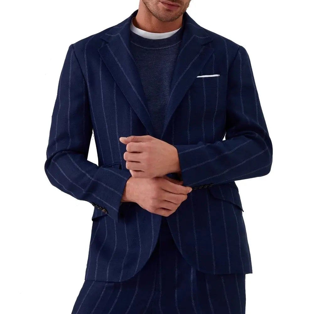 Brunello Cucinelli Blue Virgin Wool Coat Brunello Cucinelli