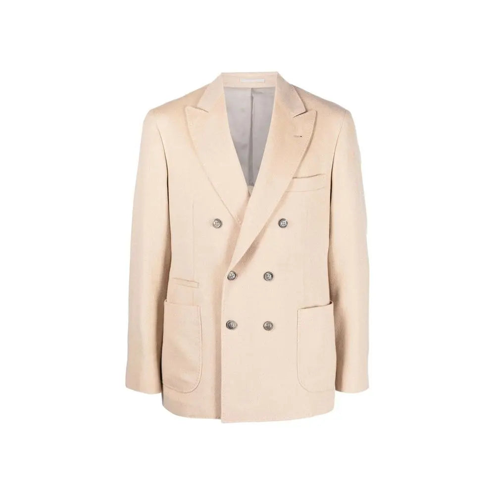 Brunello Cucinelli Beige Wool Coat Brunello Cucinelli