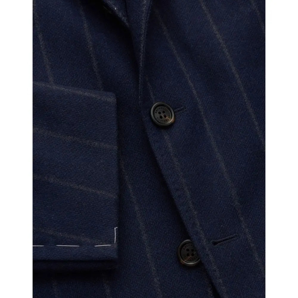 Brunello Cucinelli Blue Virgin Wool Coat Brunello Cucinelli