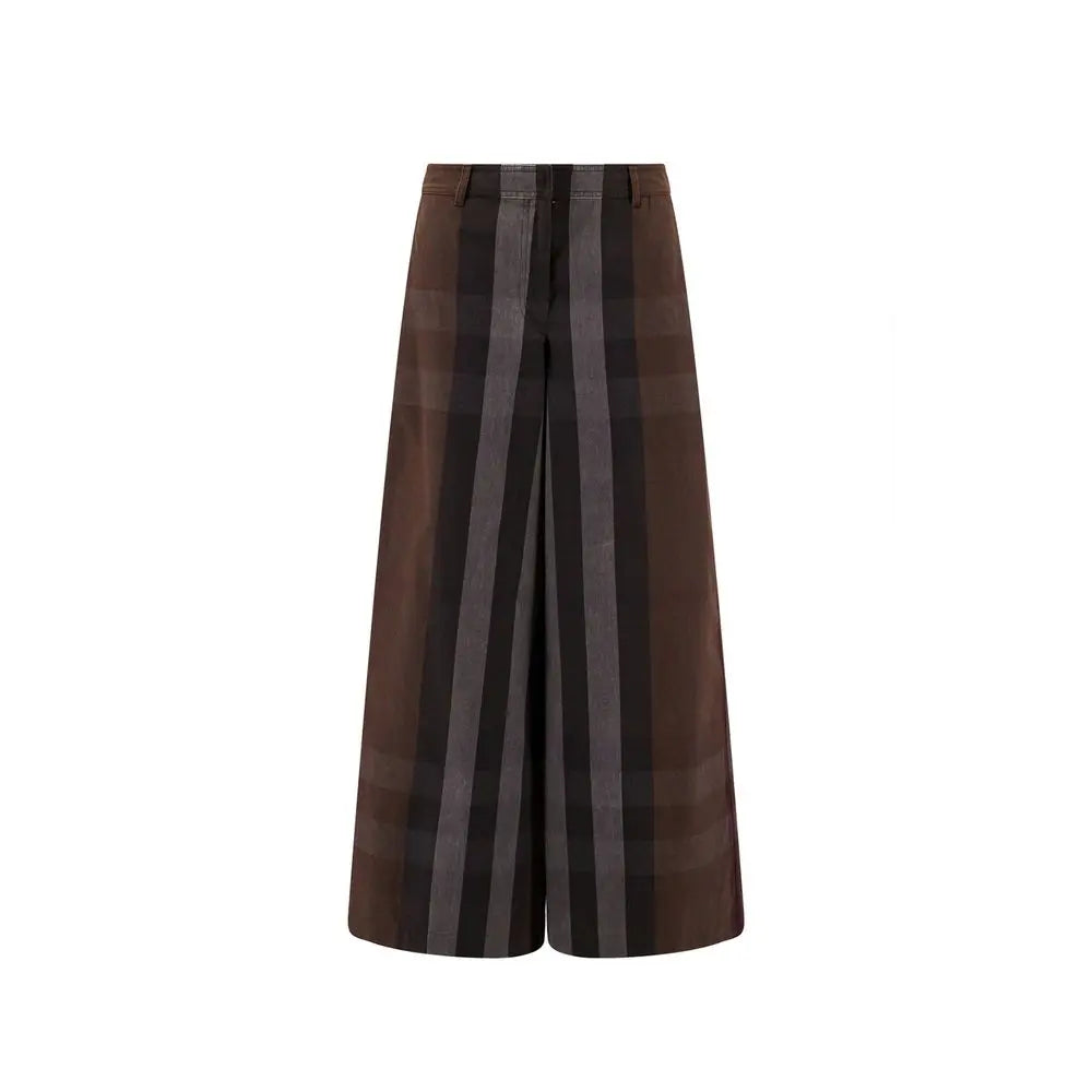 Burberry Brown Cotton Casual Pants Burberry