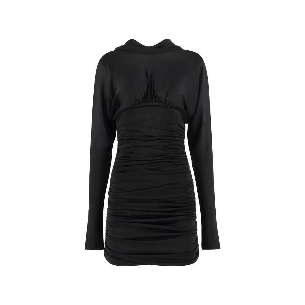 Saint Laurent Black Viscose Casual Dress Saint Laurent