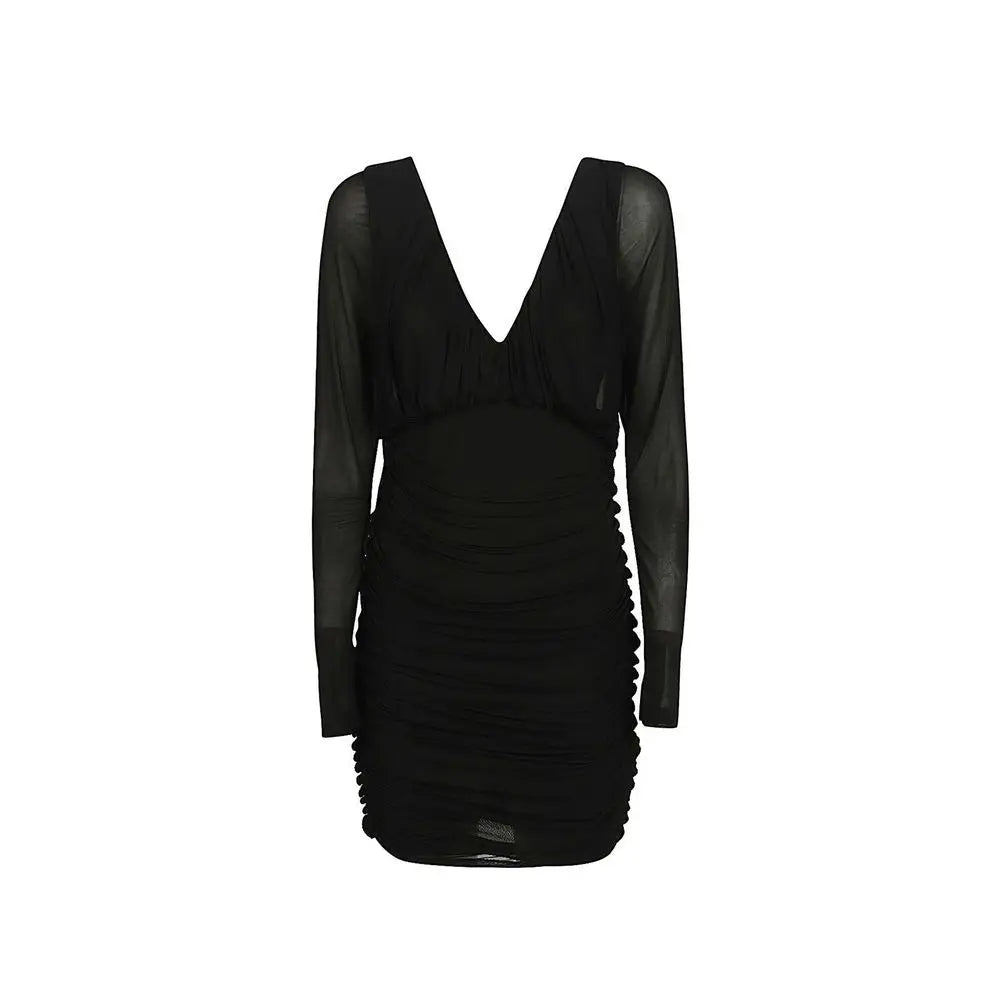 Saint Laurent Black Viscose Cocktail Dress Saint Laurent