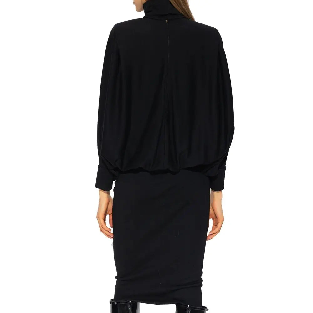 Saint Laurent Black Wool Casual Dress Saint Laurent