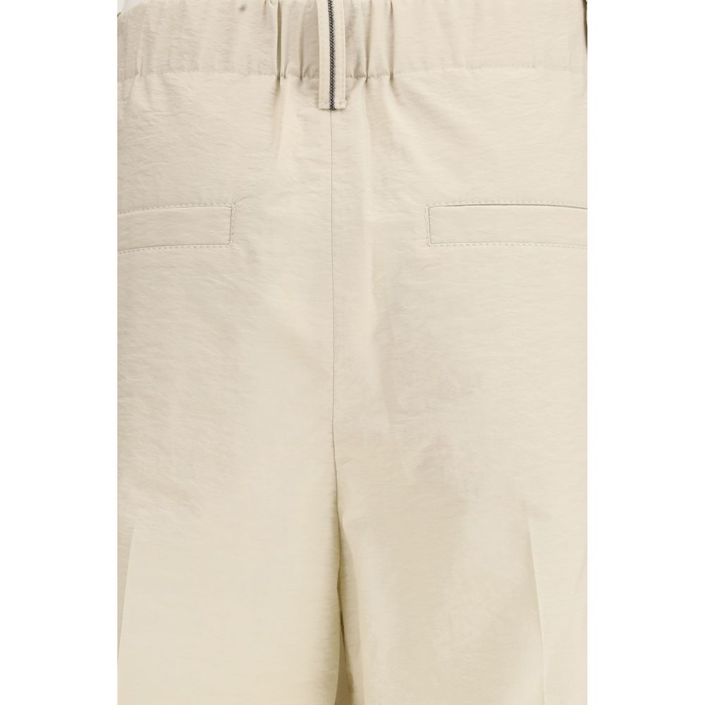 Brunello Cucinelli Beige Cotton Casual Pants Brunello Cucinelli
