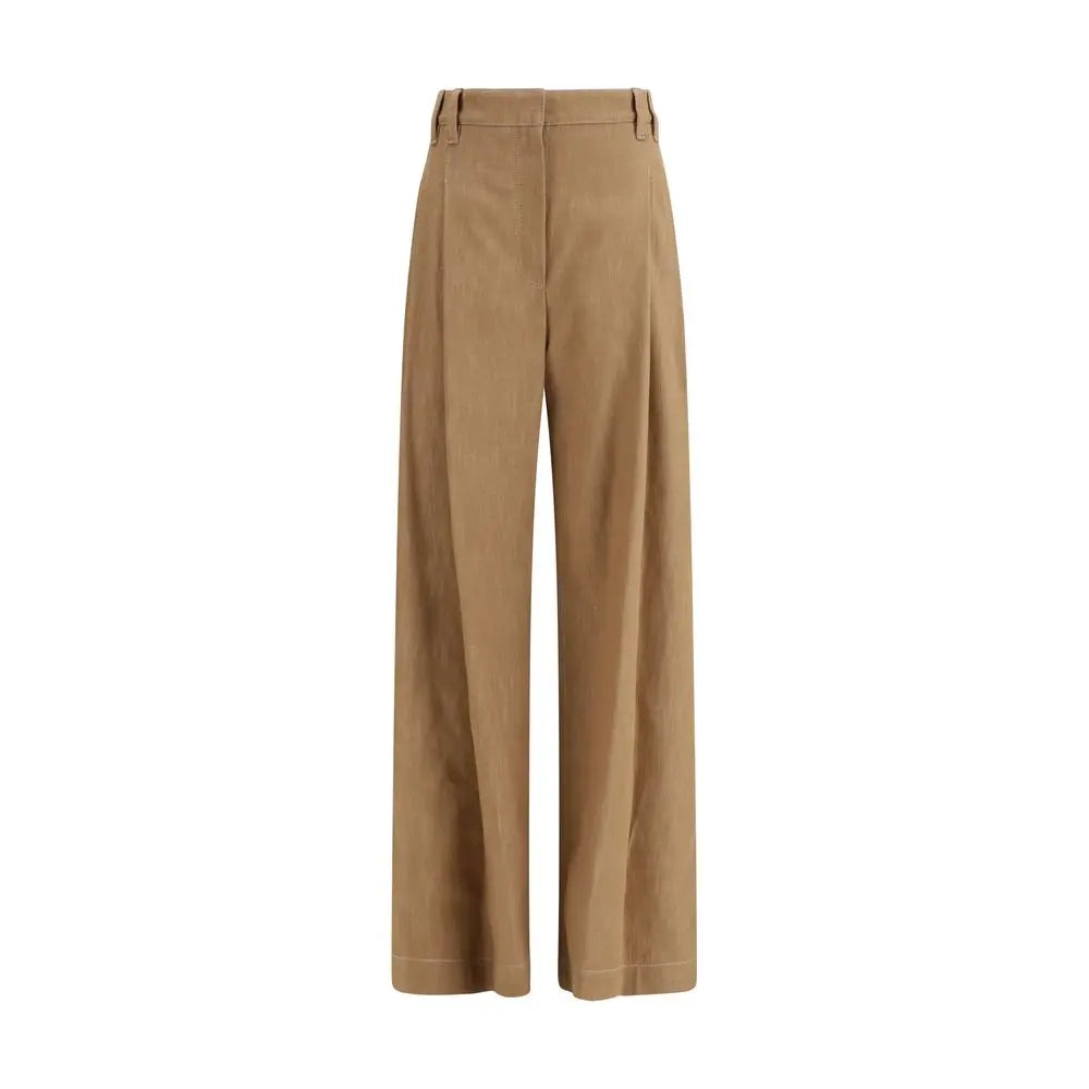 Brunello Cucinelli Brown Cotton Casual Pants Brunello Cucinelli
