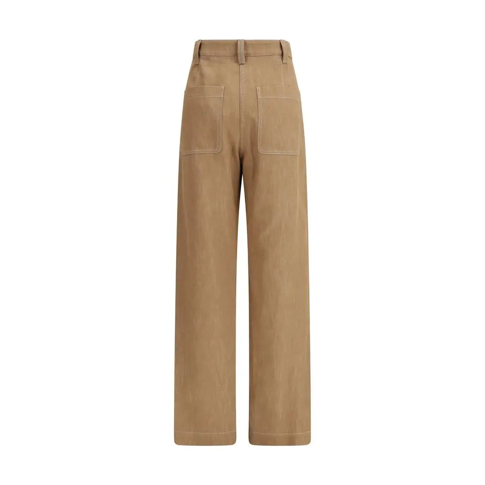 Brunello Cucinelli Brown Cotton Casual Pants Brunello Cucinelli