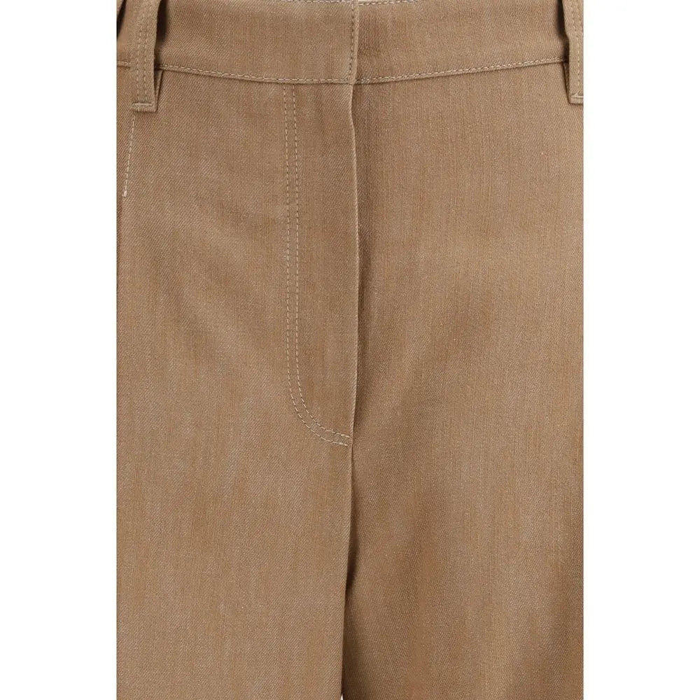 Brunello Cucinelli Brown Cotton Casual Pants Brunello Cucinelli