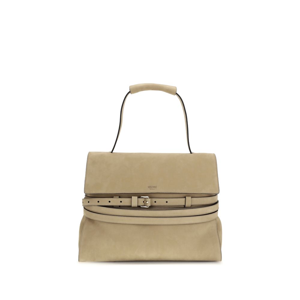 Moschino Beige Calf Leather Bos Taurus Handbag Moschino