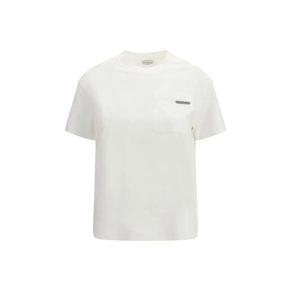 Brunello Cucinelli White Cotton T-Shirt Brunello Cucinelli