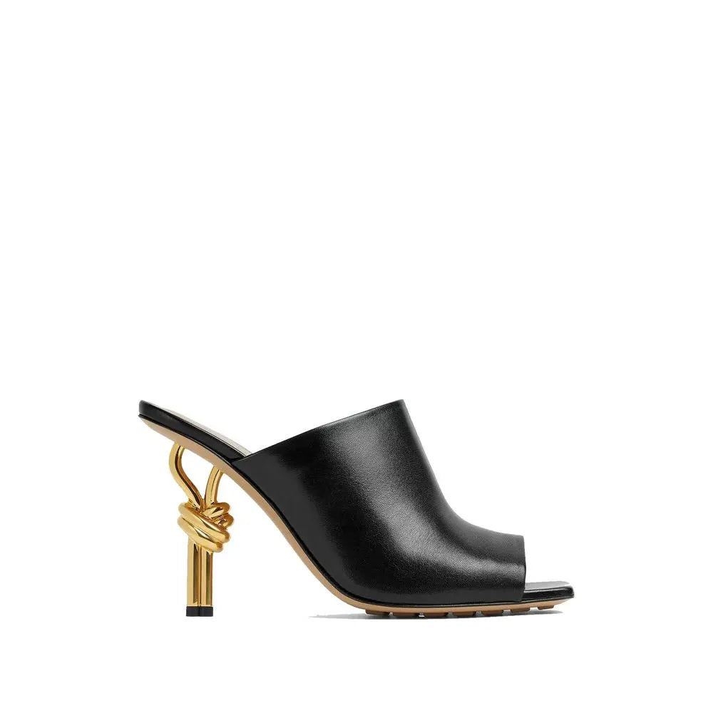 Bottega Veneta Black Lamb Leather Mules Bottega Veneta