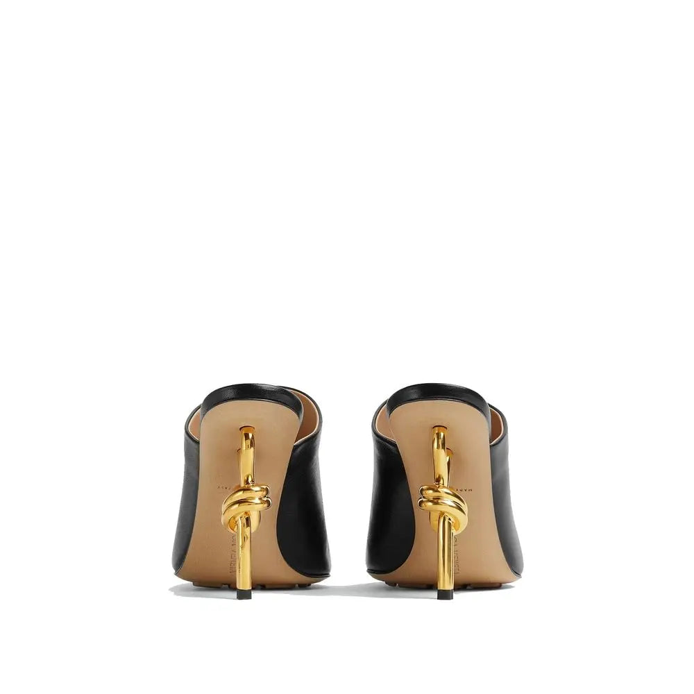 Bottega Veneta Black Lamb Leather Mules Bottega Veneta