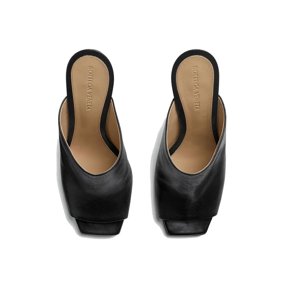 Bottega Veneta Black Lamb Leather Mules Bottega Veneta