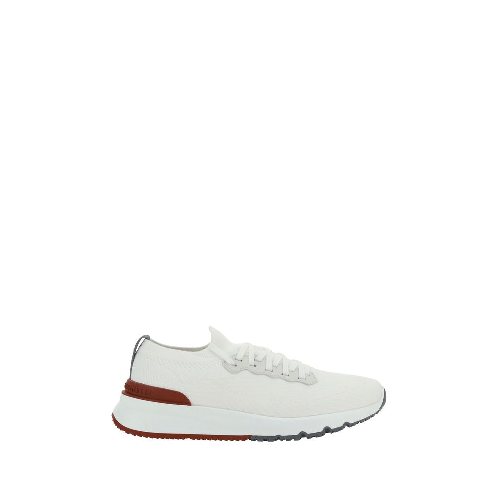 Brunello Cucinelli White Cotton Low Top Sneakers Brunello Cucinelli