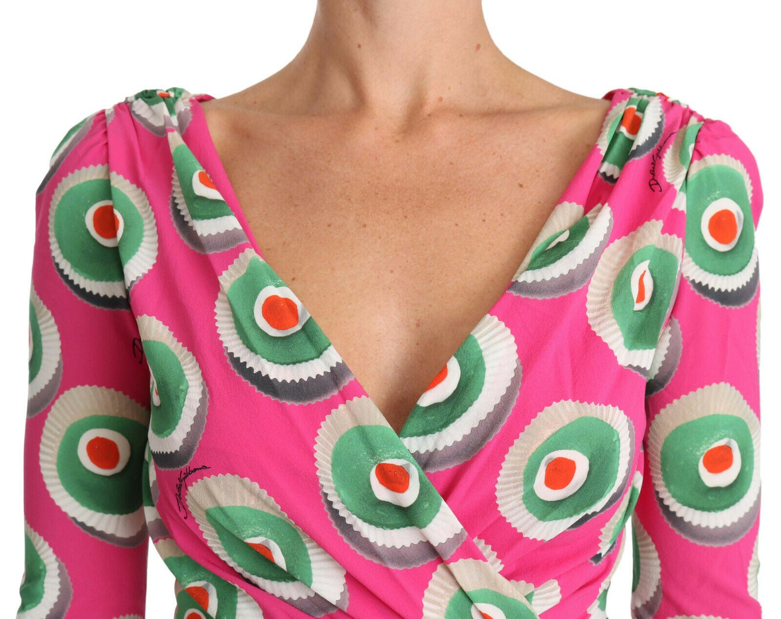 Dolce & Gabbana Pink Silk Cup Cake Sheath Stretch  Dress Dolce & Gabbana