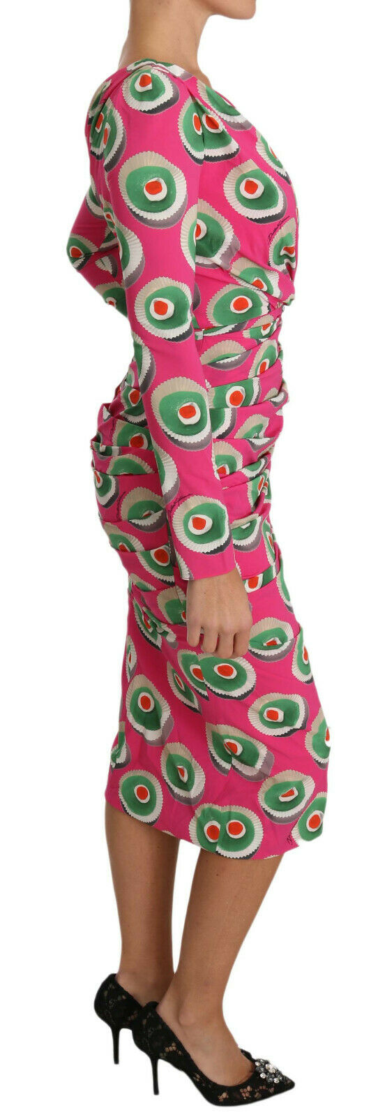 Dolce & Gabbana Pink Silk Cup Cake Sheath Stretch  Dress Dolce & Gabbana