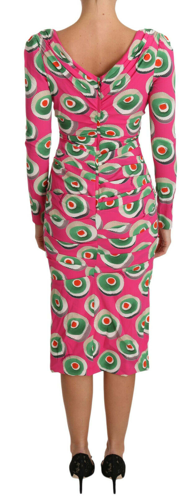 Dolce & Gabbana Pink Silk Cup Cake Sheath Stretch  Dress Dolce & Gabbana