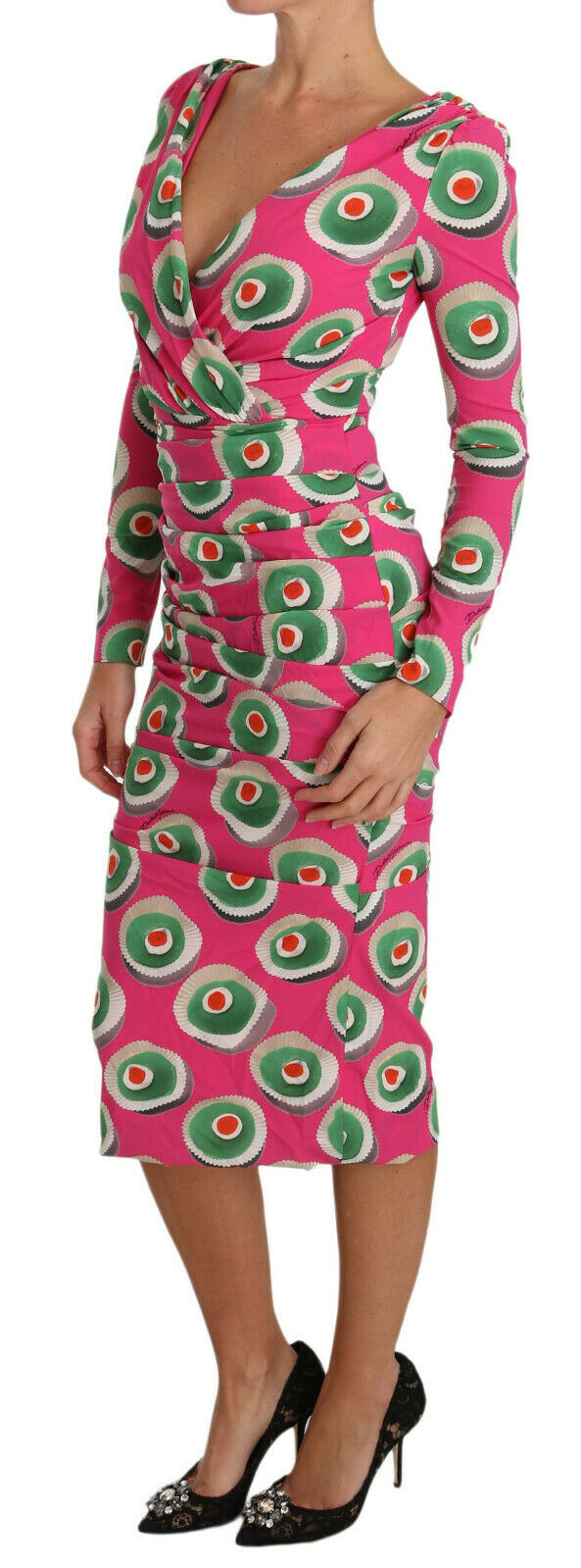 Dolce & Gabbana Pink Silk Cup Cake Sheath Stretch  Dress Dolce & Gabbana