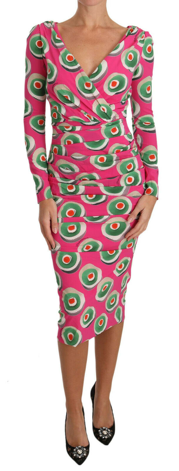 Dolce & Gabbana Pink Silk Cup Cake Sheath Stretch  Dress Dolce & Gabbana