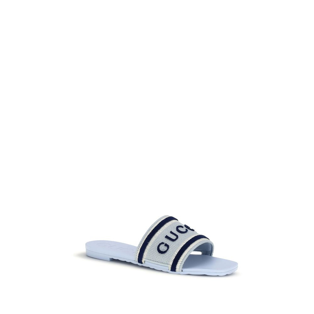 Gucci Blue Cotton Sandals Gucci