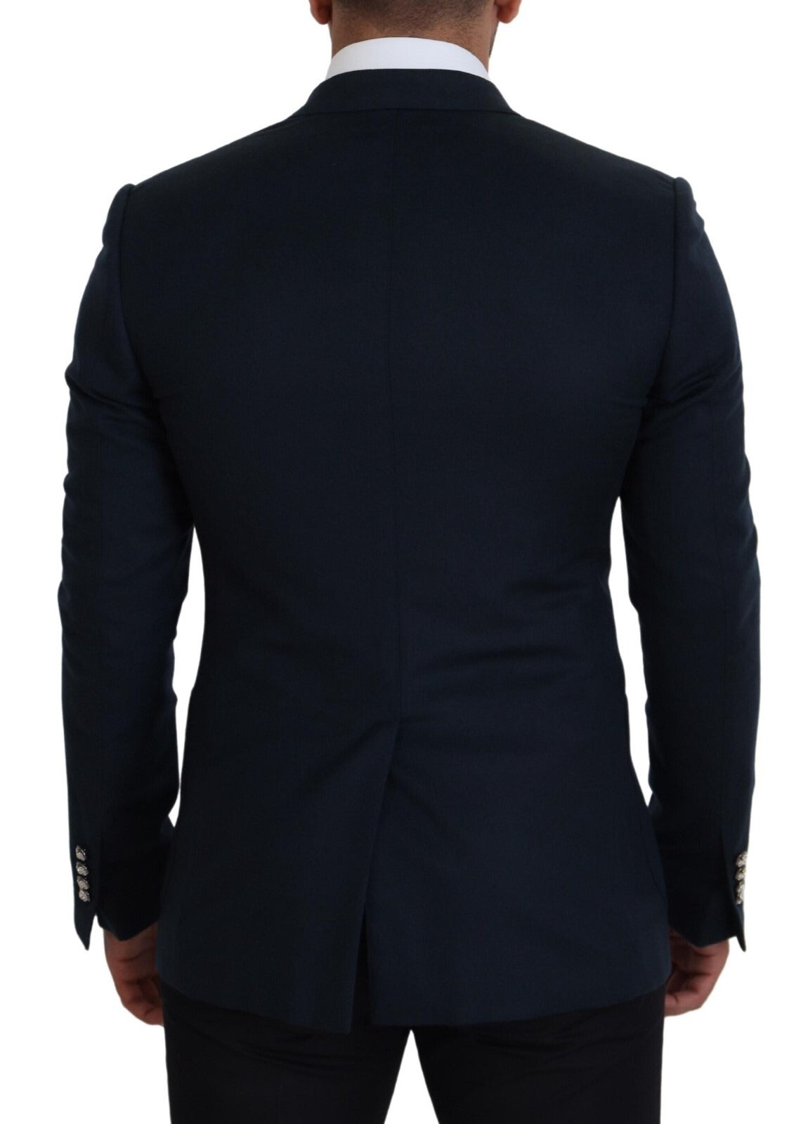 Dolce & Gabbana Blue Double Breasted Formal Coat Blazer Dolce & Gabbana