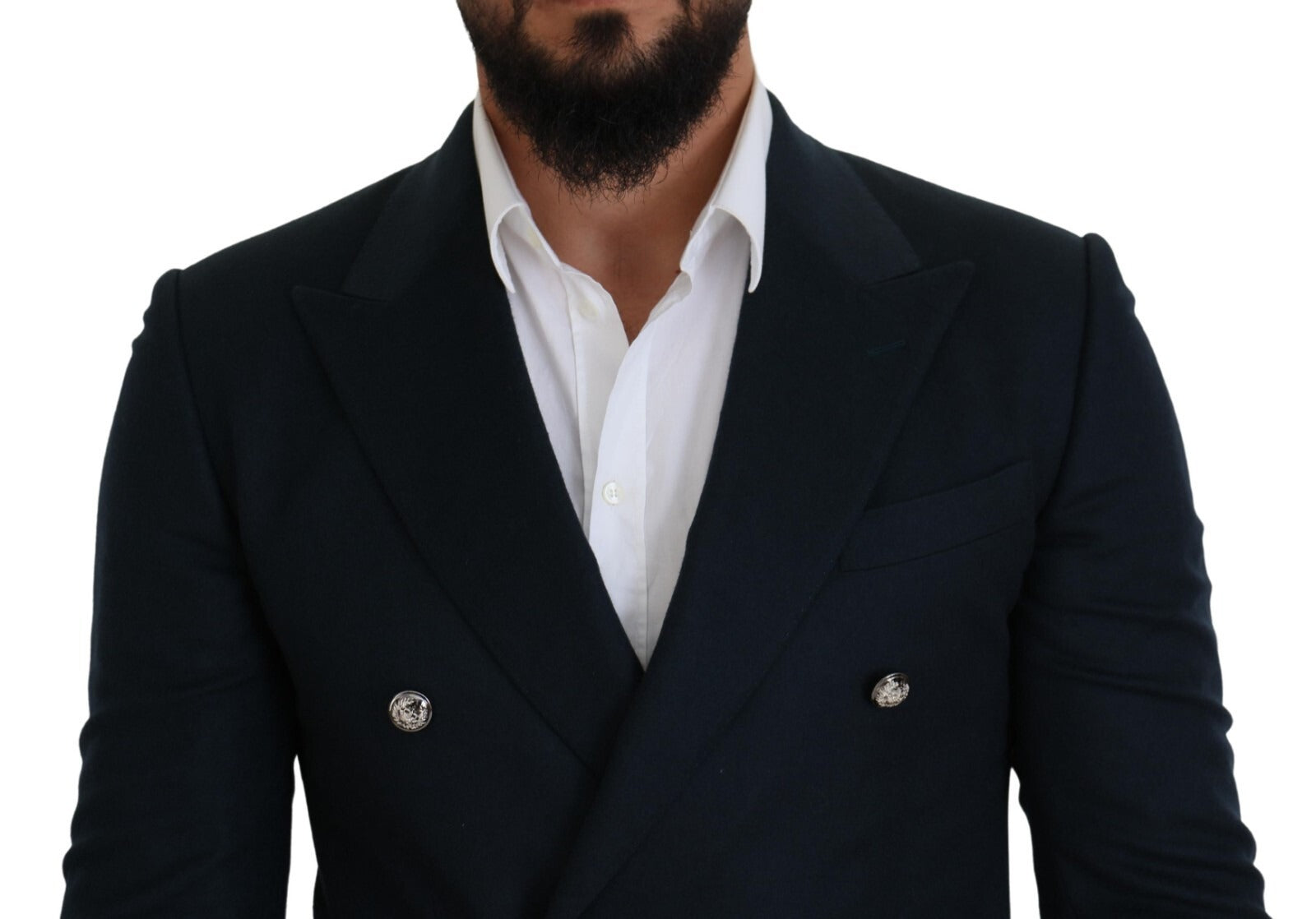 Dolce & Gabbana Blue Double Breasted Formal Coat Blazer Dolce & Gabbana
