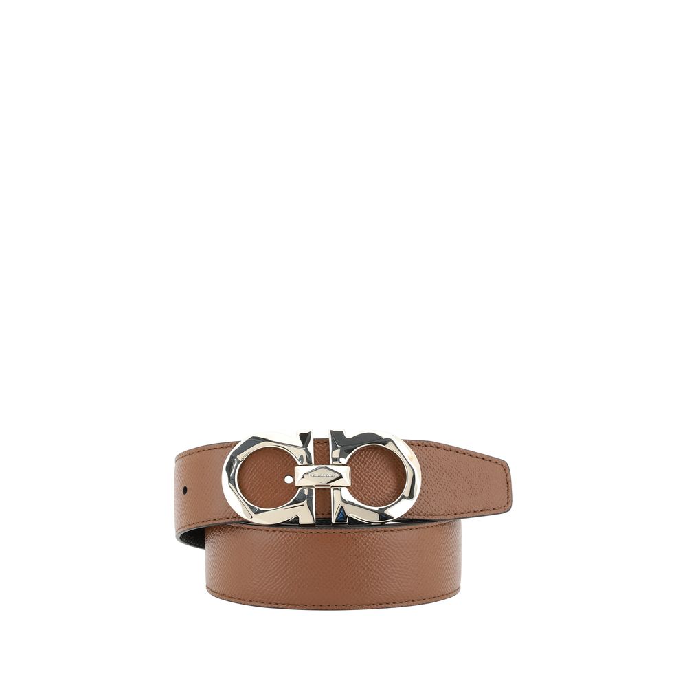 Ferragamo Brown Calf Leather Bos Taurus Belt Ferragamo