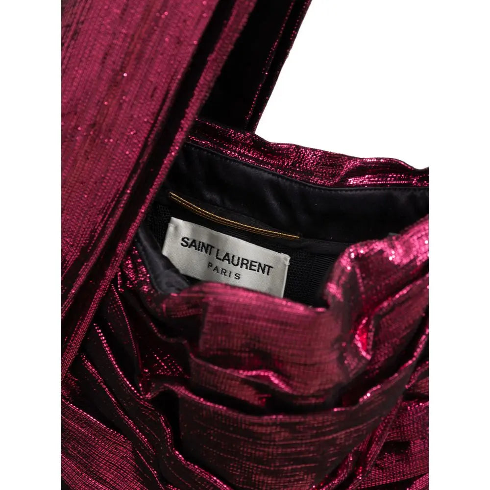 Saint Laurent Fuchsia Viscose Short Dress Saint Laurent