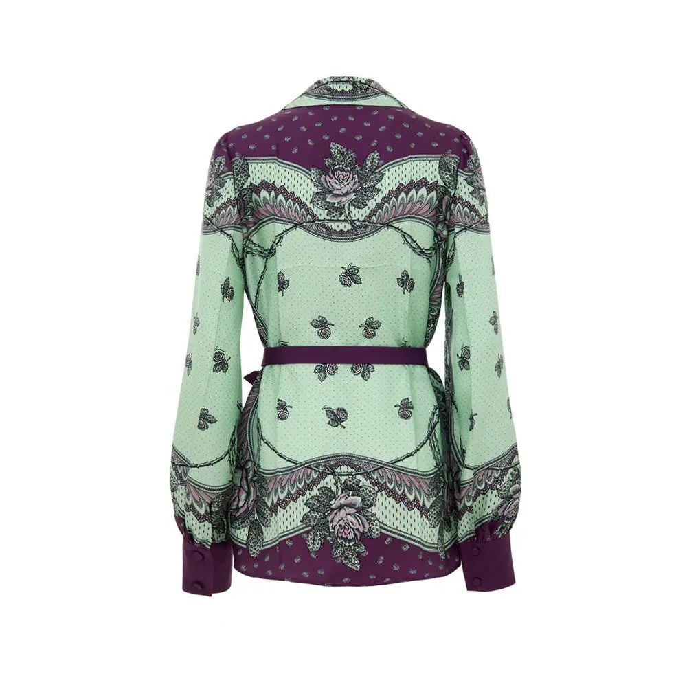 Gucci Green Silk Pattern Shirt Gucci