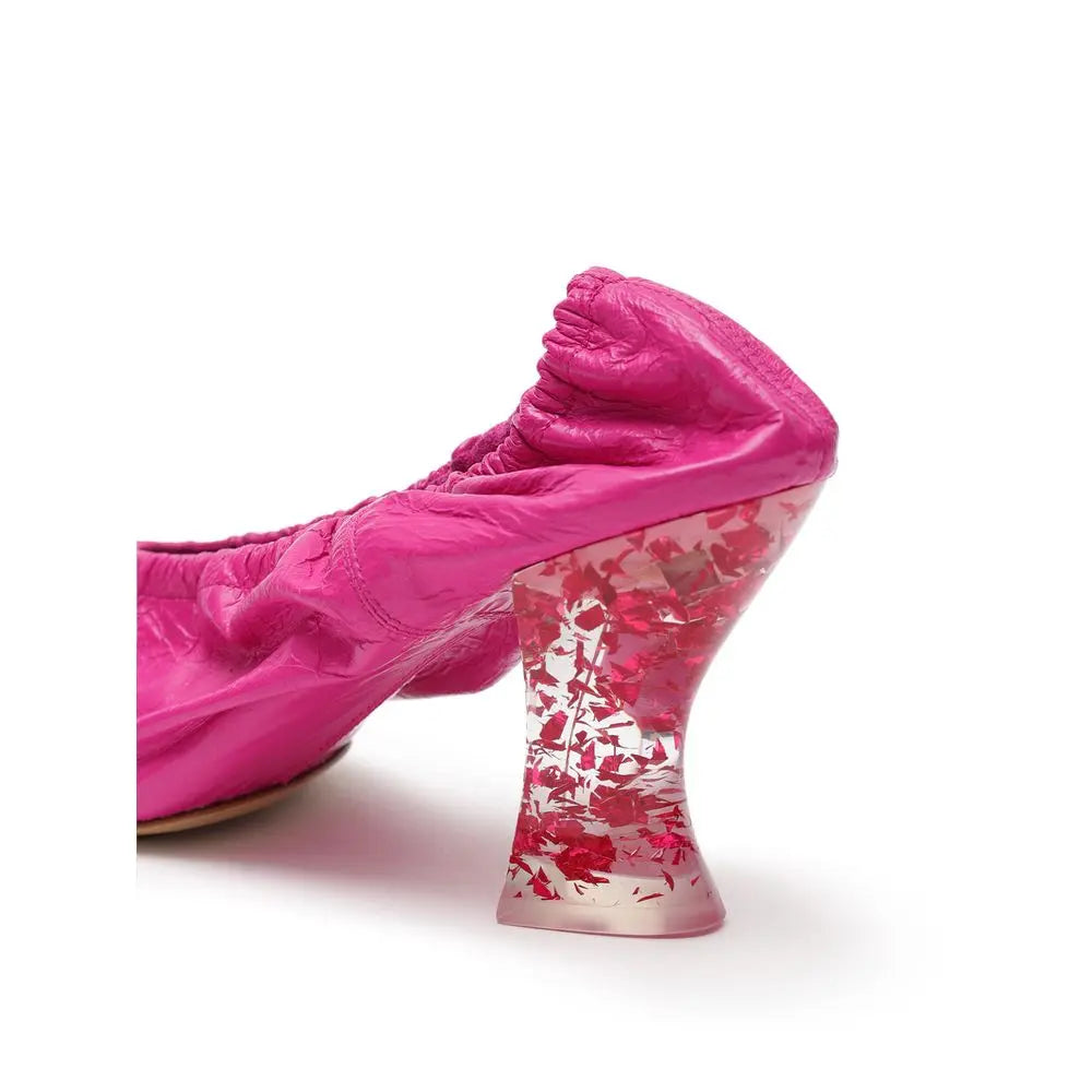 Bottega Veneta Fuchsia Leather Slippers Bottega Veneta