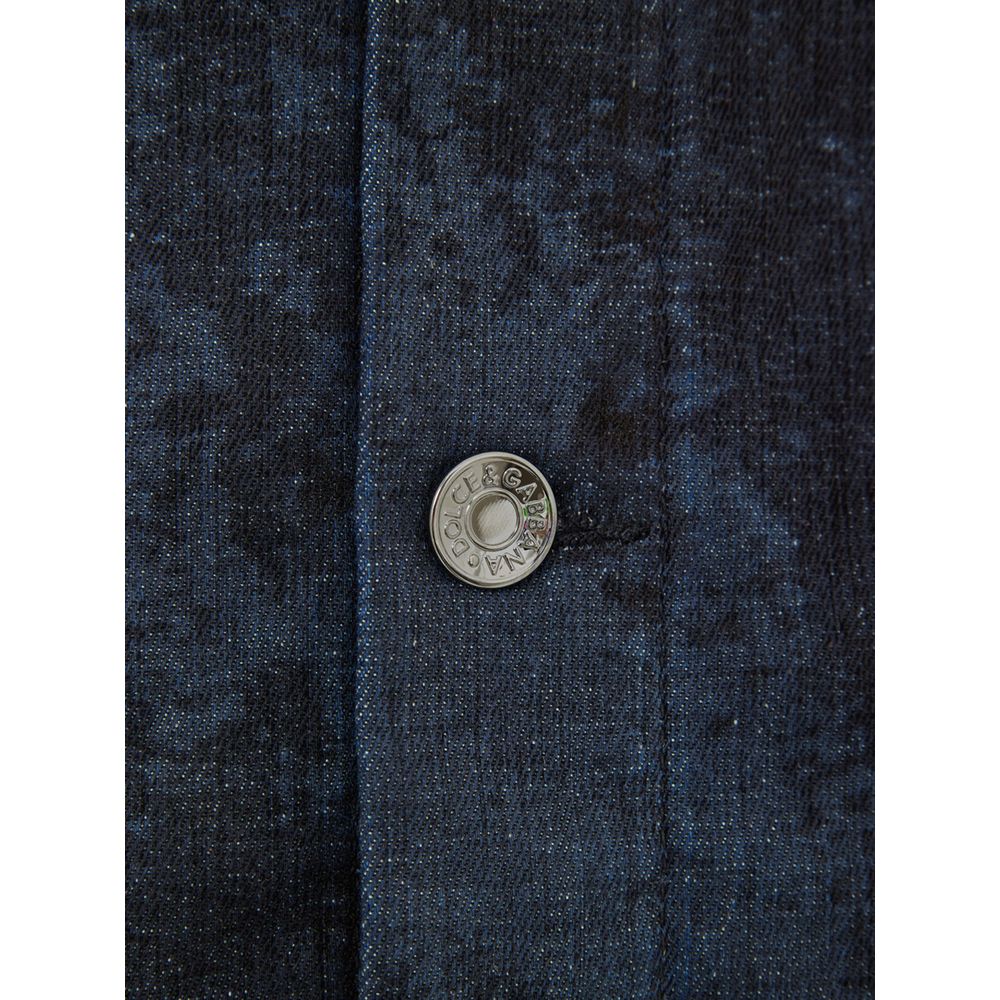 Dolce & Gabbana Gray Cotton Denim Jacket Dolce & Gabbana