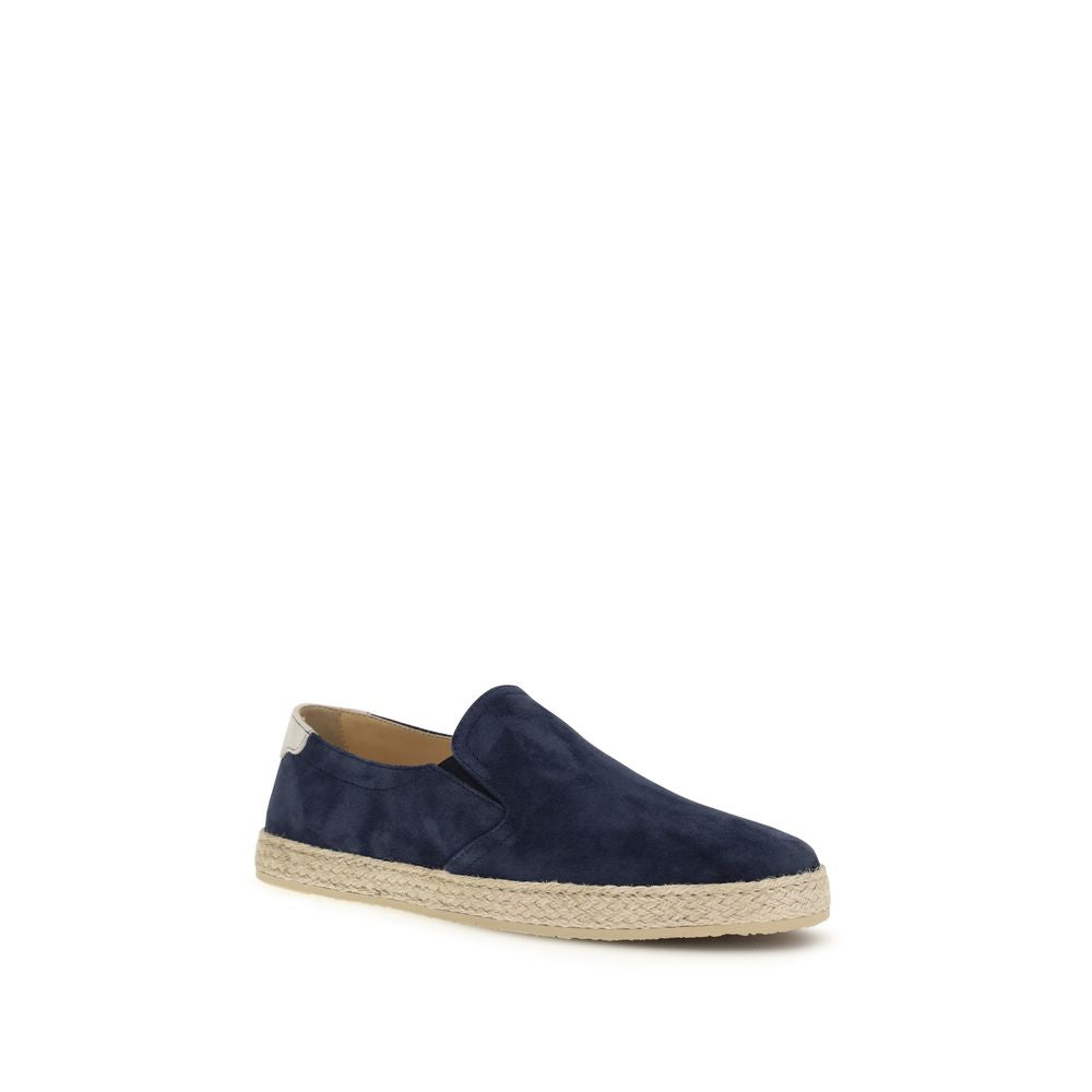 Brunello Cucinelli Blue Calf Leather Bos Taurus Espadrilles Brunello Cucinelli
