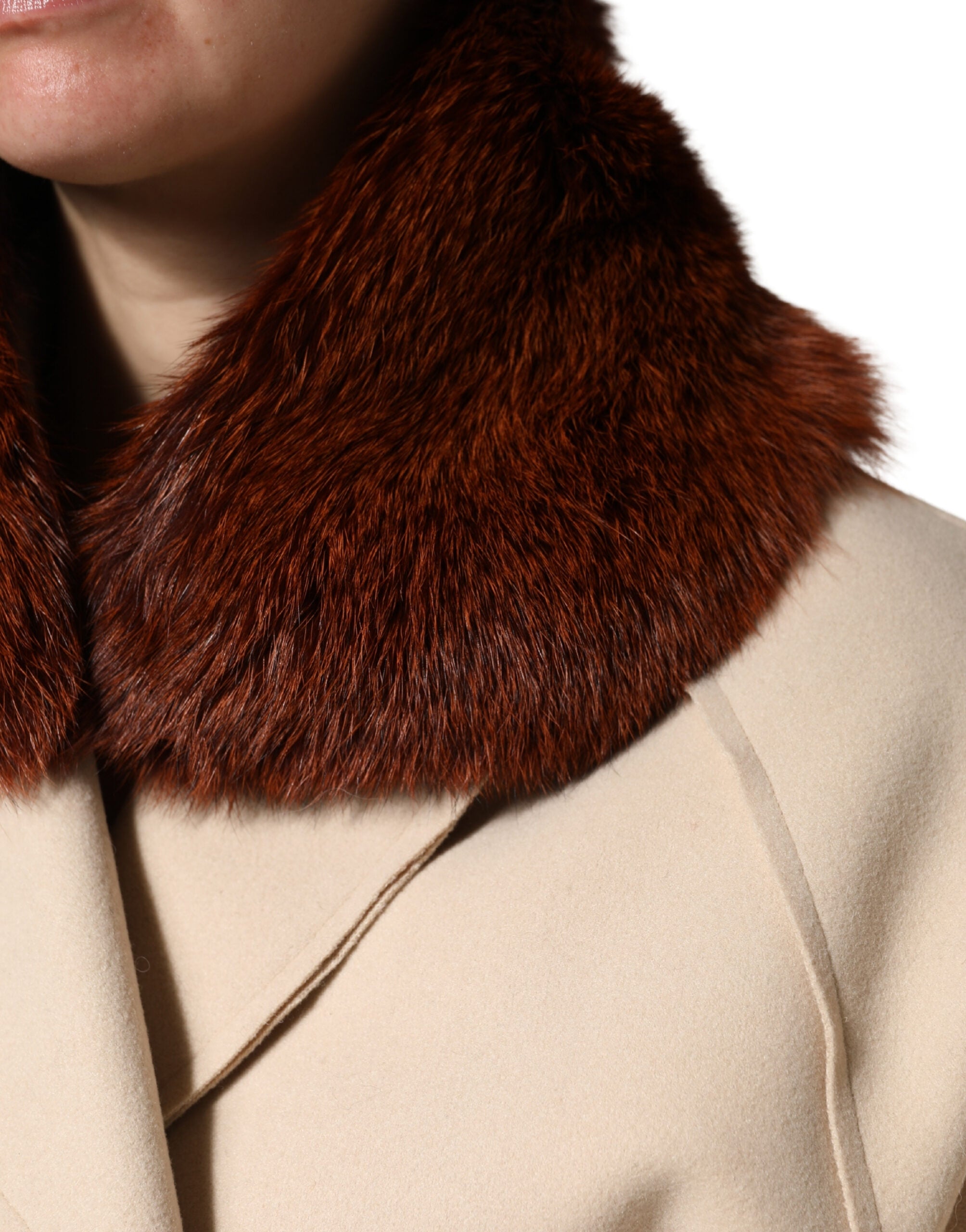 Dolce & Gabbana Brown Mink Fur Collar Women Neck Wrap 60cm x 14cm  Scarf Dolce & Gabbana