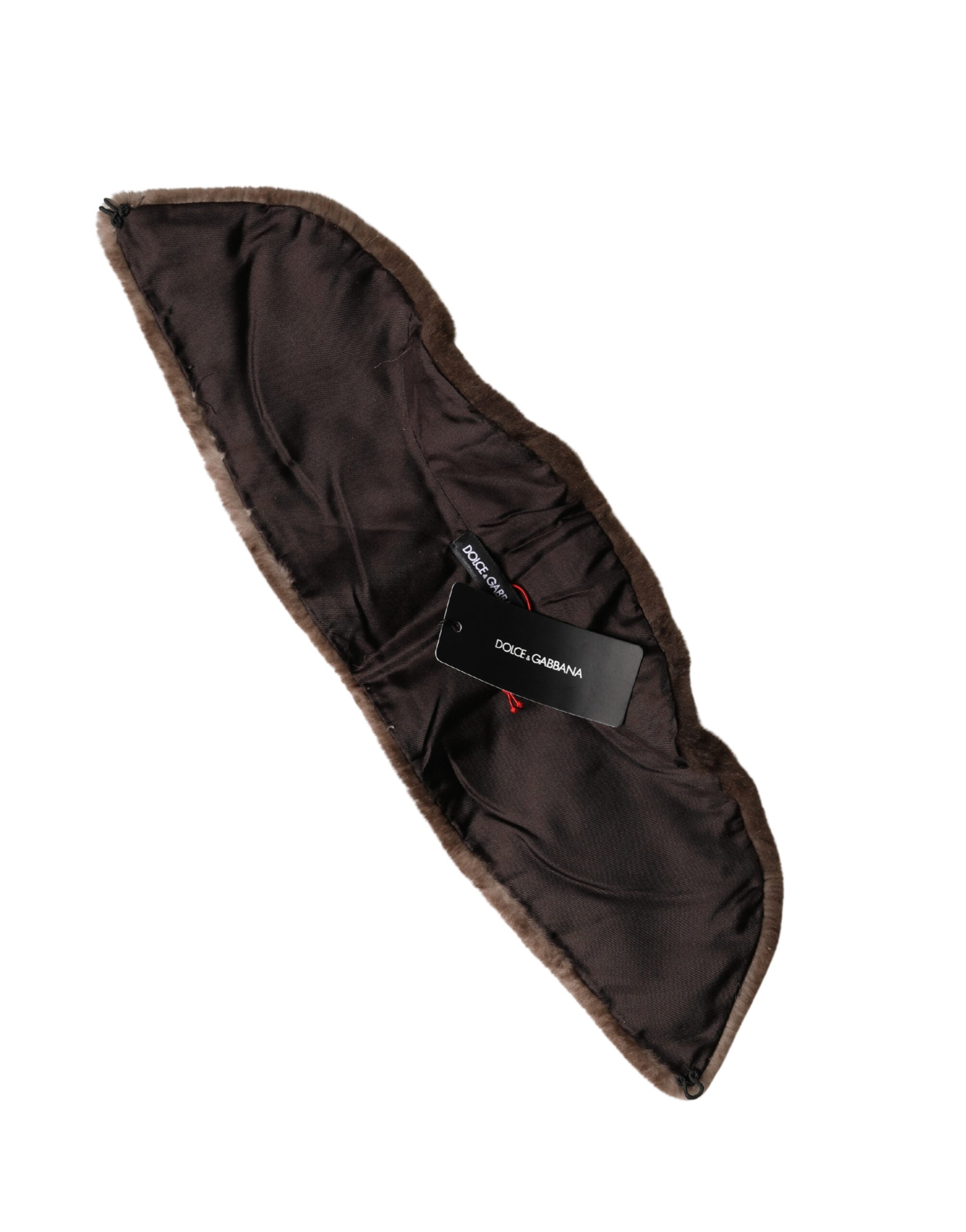 Dolce & Gabbana Brown Fur Shoulder Collar Neck Wrap 60cm x 14cm Scarf Dolce & Gabbana
