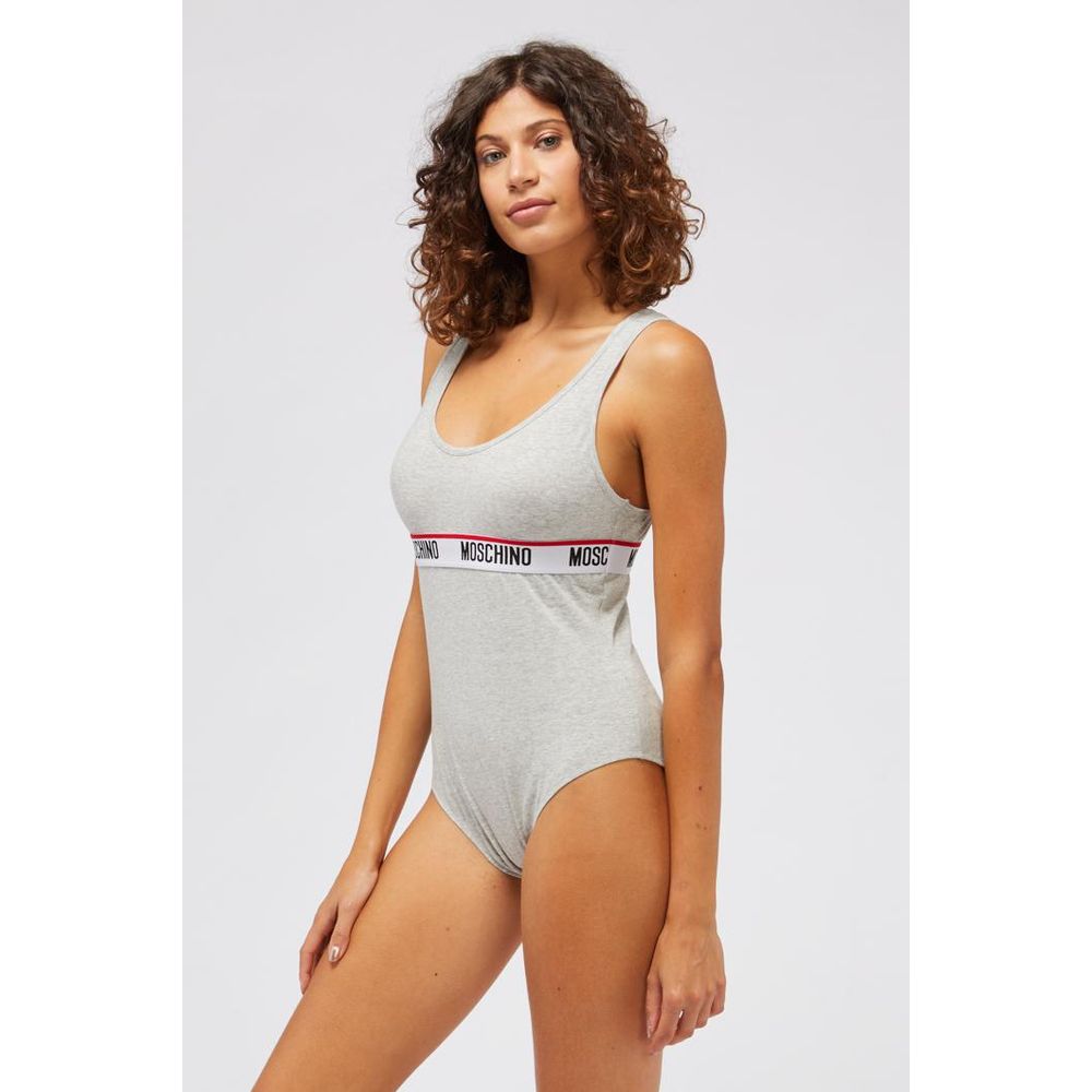 Moschino Gray Cotton Bodysuit Moschino