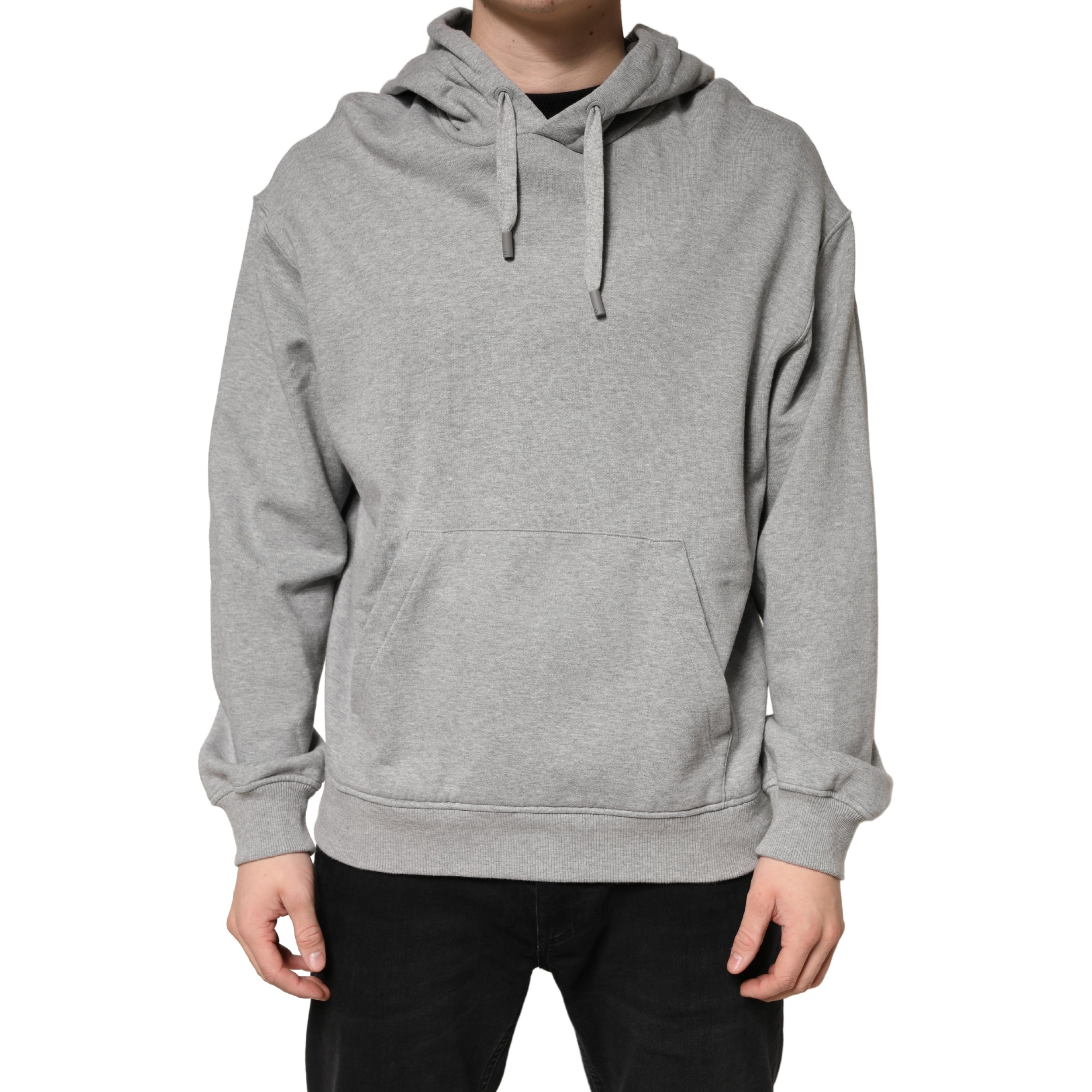 Dolce & Gabbana Gray Cotton Hooded Sweatshirt Sweater Dolce & Gabbana