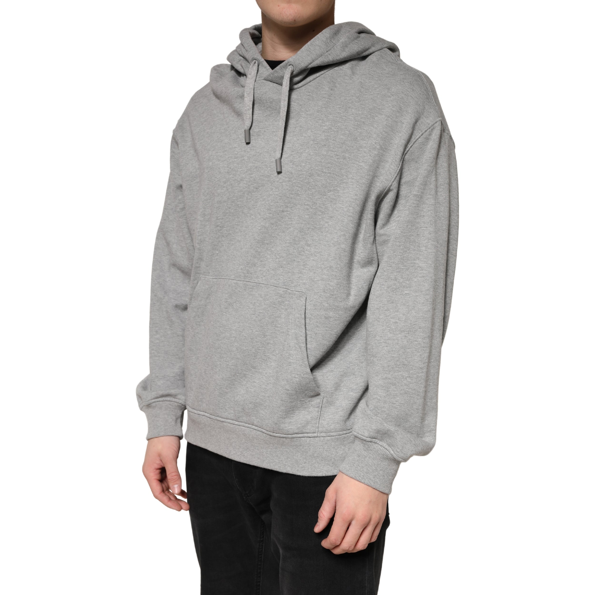 Dolce & Gabbana Gray Cotton Hooded Sweatshirt Sweater Dolce & Gabbana