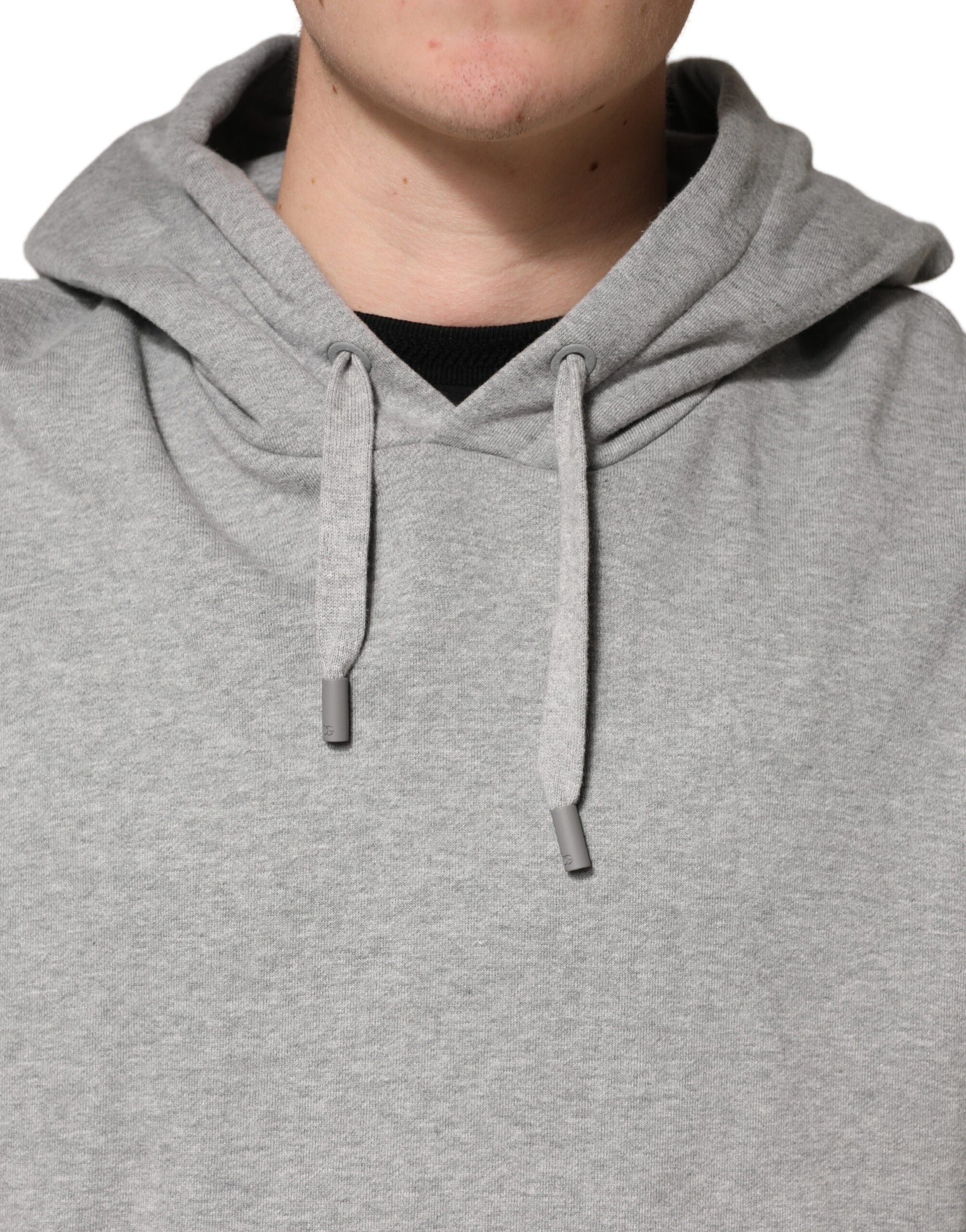 Dolce & Gabbana Gray Cotton Hooded Sweatshirt Sweater Dolce & Gabbana